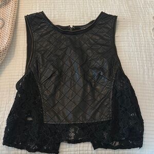 Astr Black Asymmetrical Sleeveless Crop Tank Top